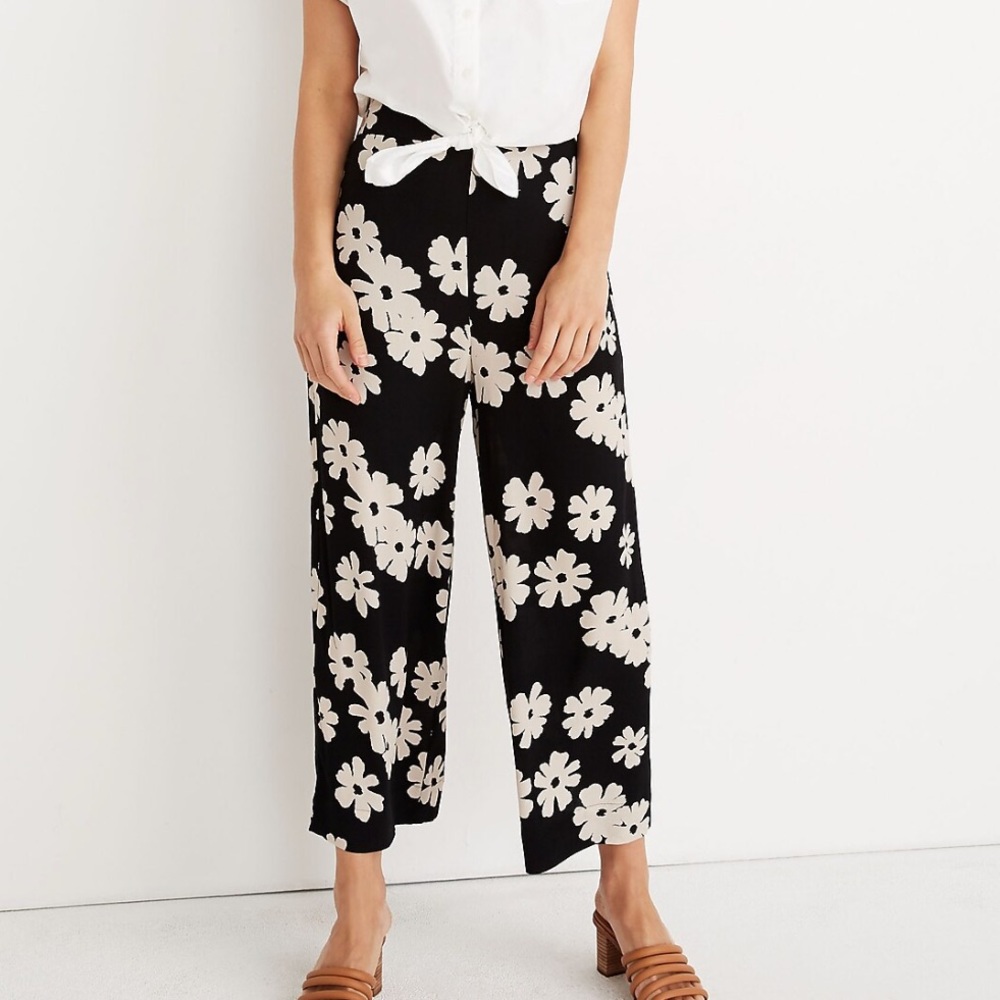 EUC Madewell Huston pull-on cropped pants in Ikat Floral